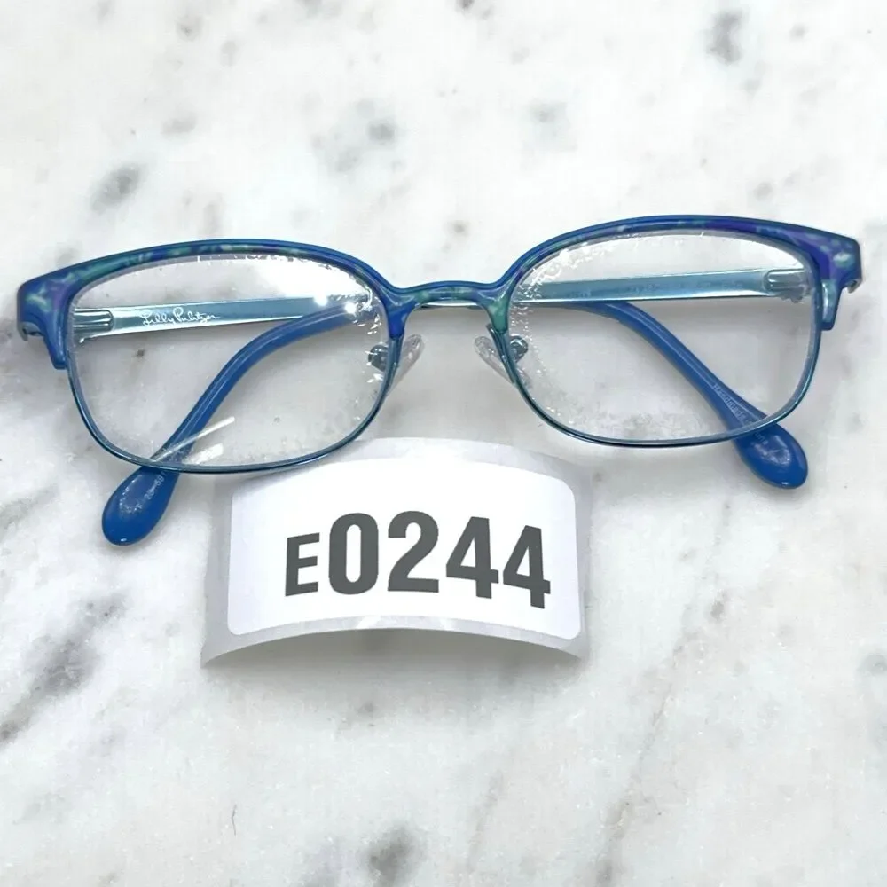 Lilly Pulitzer BL Effie Blue Youth Oval Eyeglasses Frames Only 48-16-130